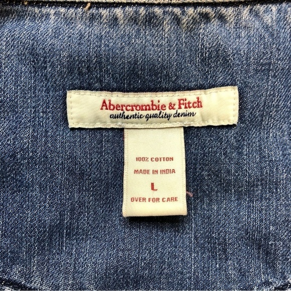 VTG Abercrombie & Fitch Cotton Denim Jacket Jean Jacket with Rips Womens - Picture 3 of 12